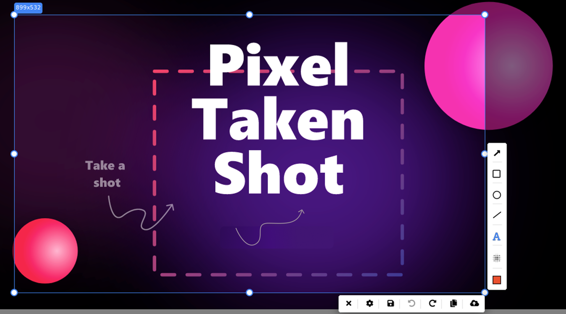 taking screenshot with toolbar