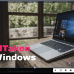 Windows desktop on the opened laptop