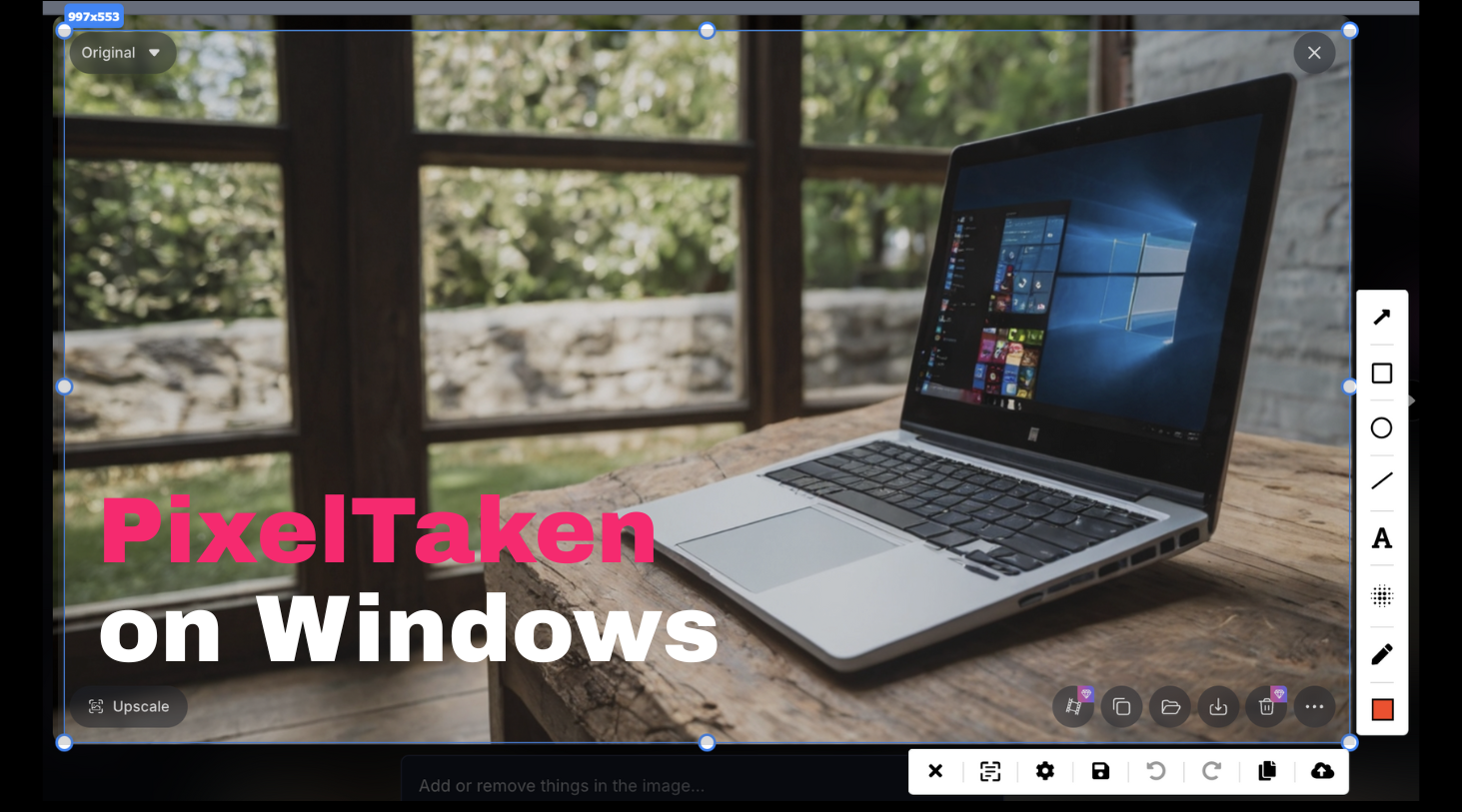 Windows desktop on the opened laptop