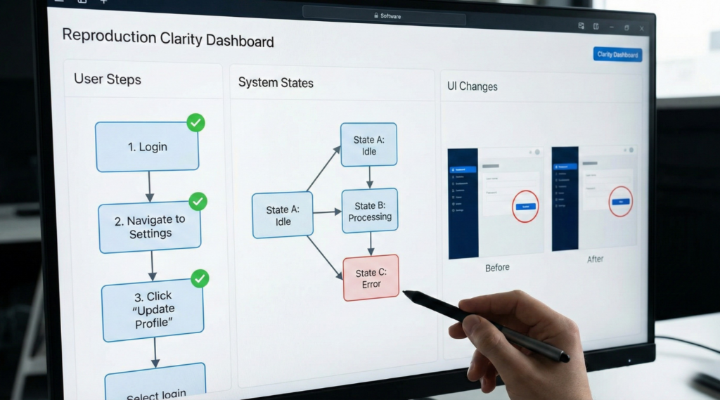 Support Ticket Screenshot Interprets Steps to reproduce bugs