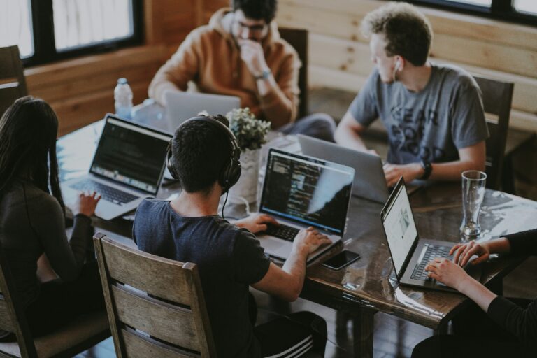 a team is working in the office