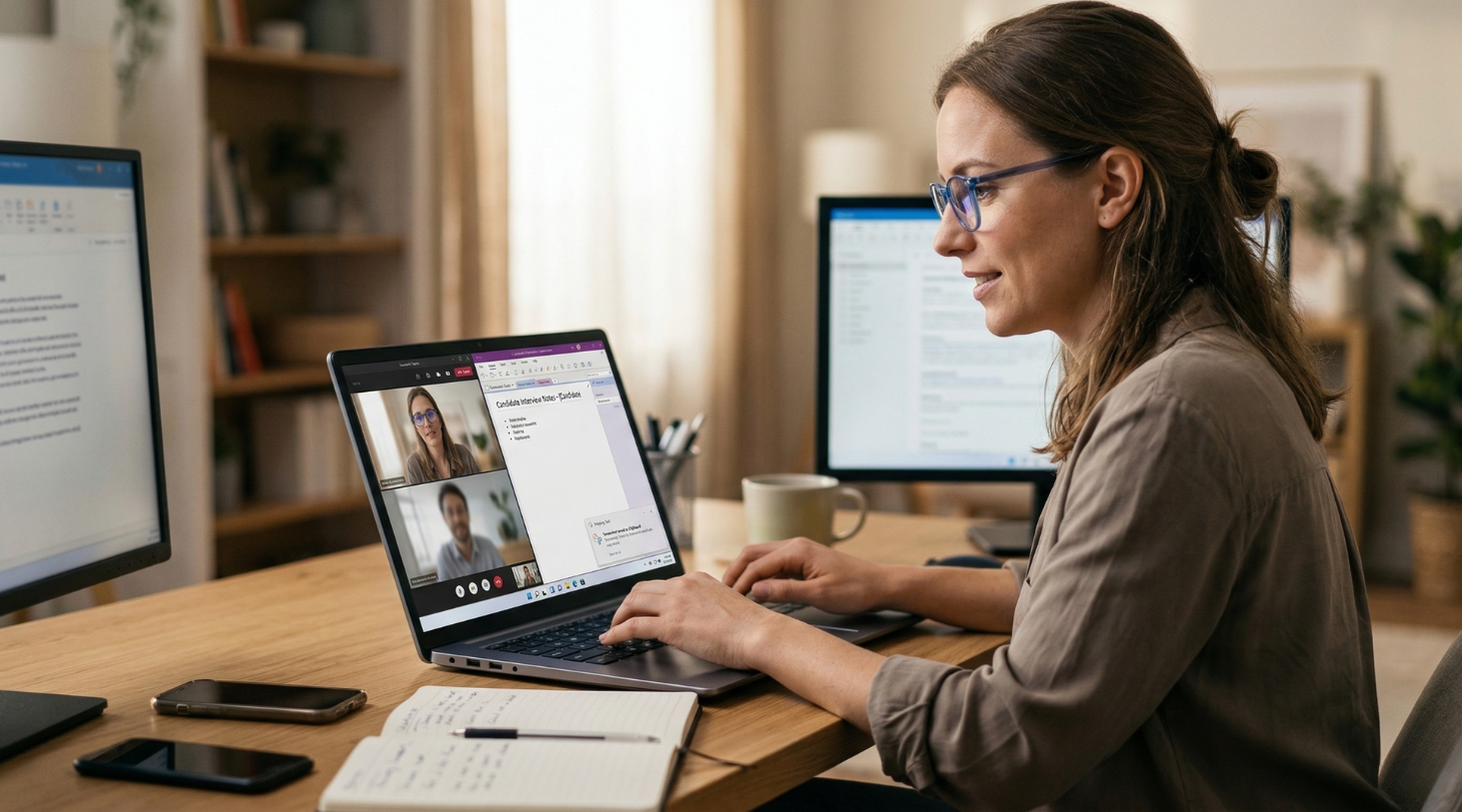 An HR conducts an online interview