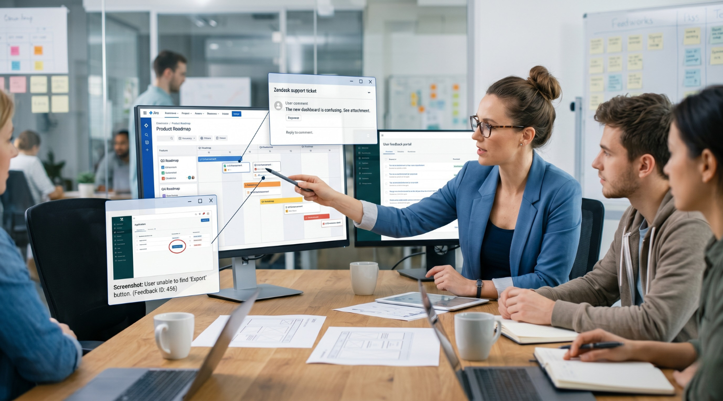 Product Manager uses Screenshots to show Clear Feedback
