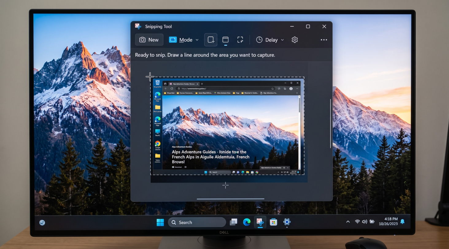 Windows Screen Capture Tool is using on the computer